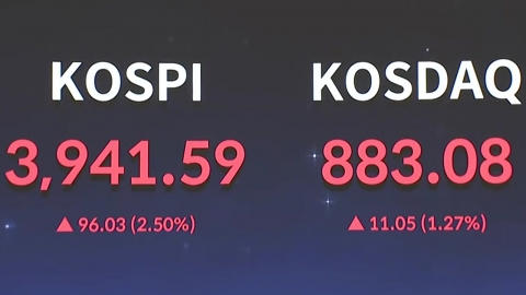코스피 2% 오르며 3,940 뚫어…삼성전자·하이닉스 시총 1천조 돌파