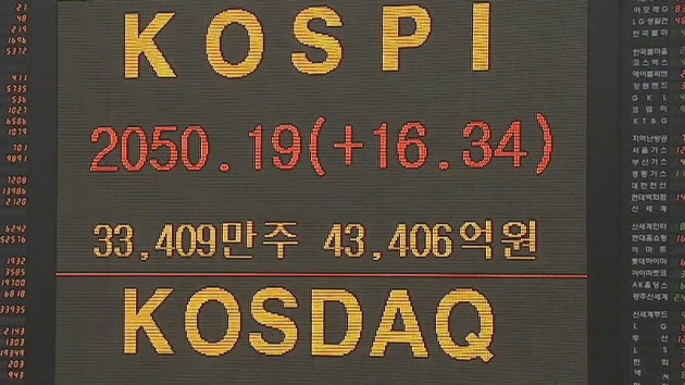 코스피 장중 2,050선 돌파...'최경환 효과' ?