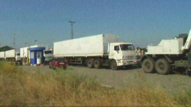 '속전속결' 러시아 트럭...'평화 협상' 탄력 받나?