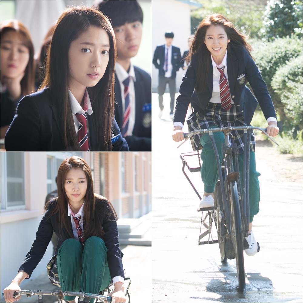 '피노키오' 박신혜, 교복 치마 입고 자전거를?