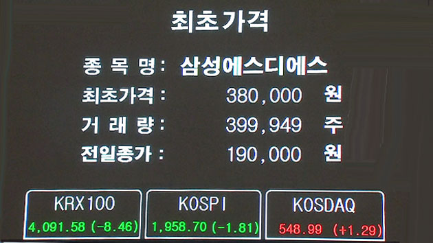 삼성SDS 시초가 38만원...공모가 2배