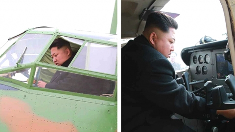 북한 김정은, 경비행기 직접 시행 비행