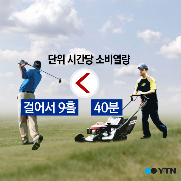 [한컷뉴스] '골프 운동량' 잔디 깎기보다 못하다?
