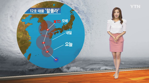 [날씨] 중부 낮까지 강한 비...태풍 '할롤라' 북상
