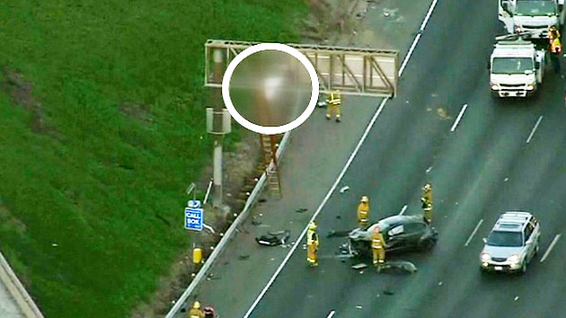 안전벨트 안 맨 과속의 끝...교통표지판에 걸린 운전자 시신