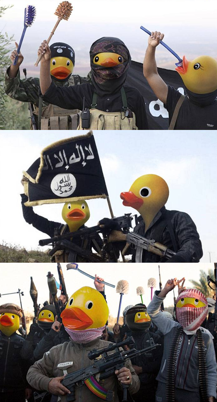'IS는 꽥꽥' 러버덕 합성사진으로 맞서는 테러 위협