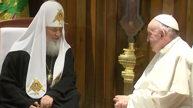 교황, 러시아 정교회 수장과 역사적 회동