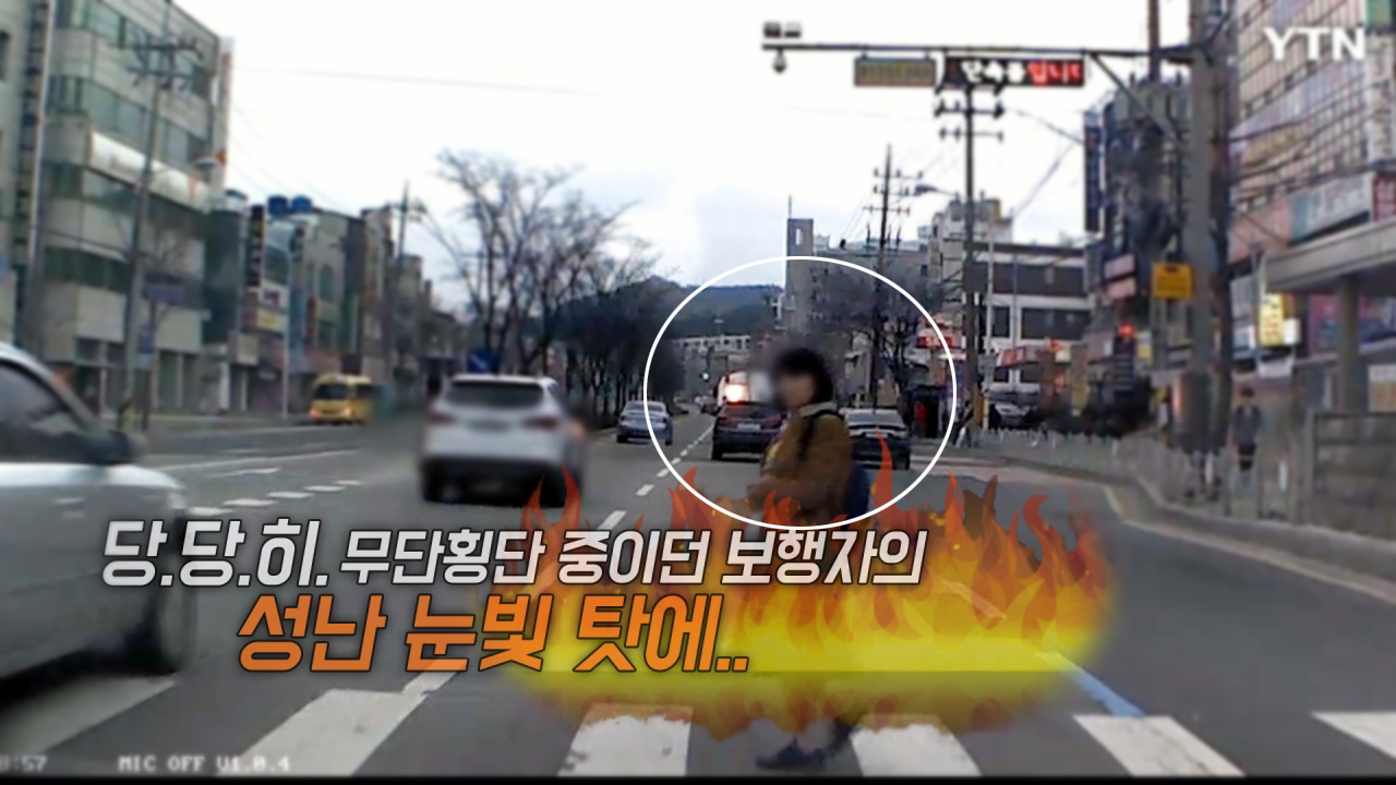 [영상] 운전자가 사과할 뻔한 '적반하장 무단횡단'