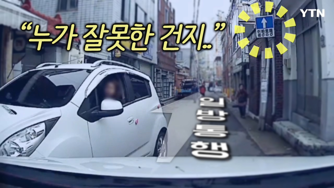 [영상] 일방통행 도로 역주행 운전자의 '적반하장 삿대질'