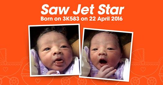 비행 중 출산한 여성, 아기 이름은 '소우 제트스타'
