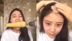 전동 드릴로 옥수수 먹기 인증하다 머리카락 몽땅 뽑힌 여성