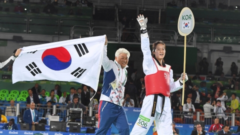 태권도 오혜리, 금빛 발차기...여자 67kg급 금메달