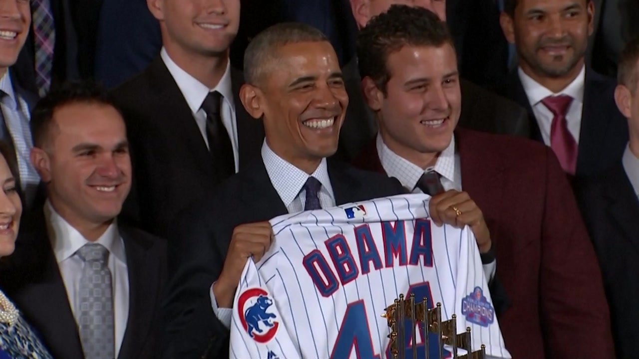 오바마, 시카고 컵스 야구단 백악관서 환대