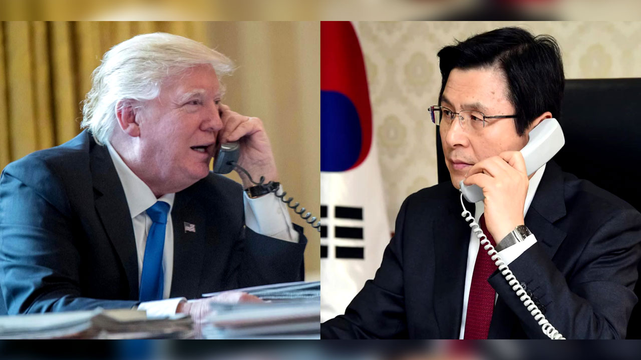 황 권한대행, 미 트럼프와 통화..."전면적 군사력 동원해 한국방어"