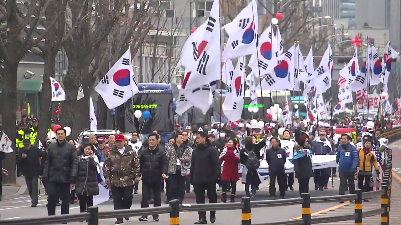 "특검수사 잘못"...탄핵반대 청와대 행진