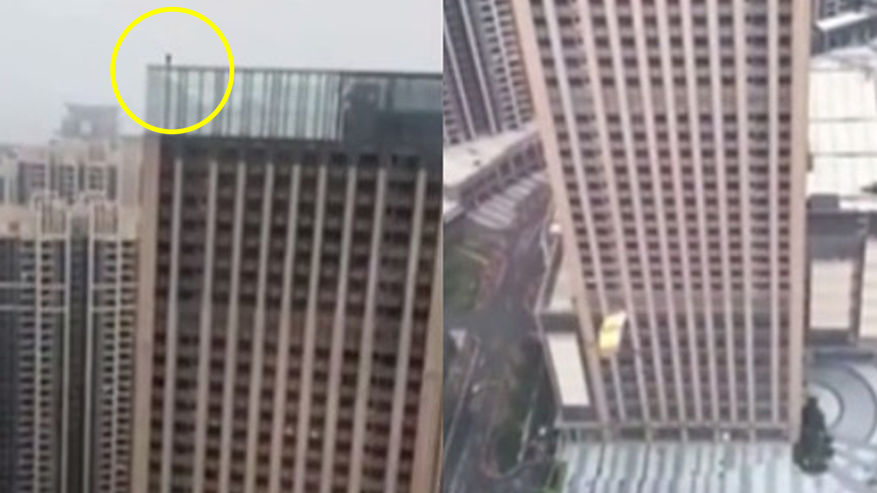 41층 빌딩 옥상에서 갑자기 추락한 남성