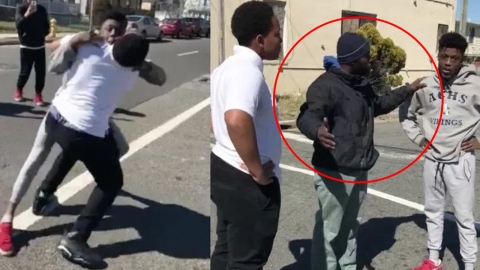 육탄전 말리며 '참교육' 시전한 남자