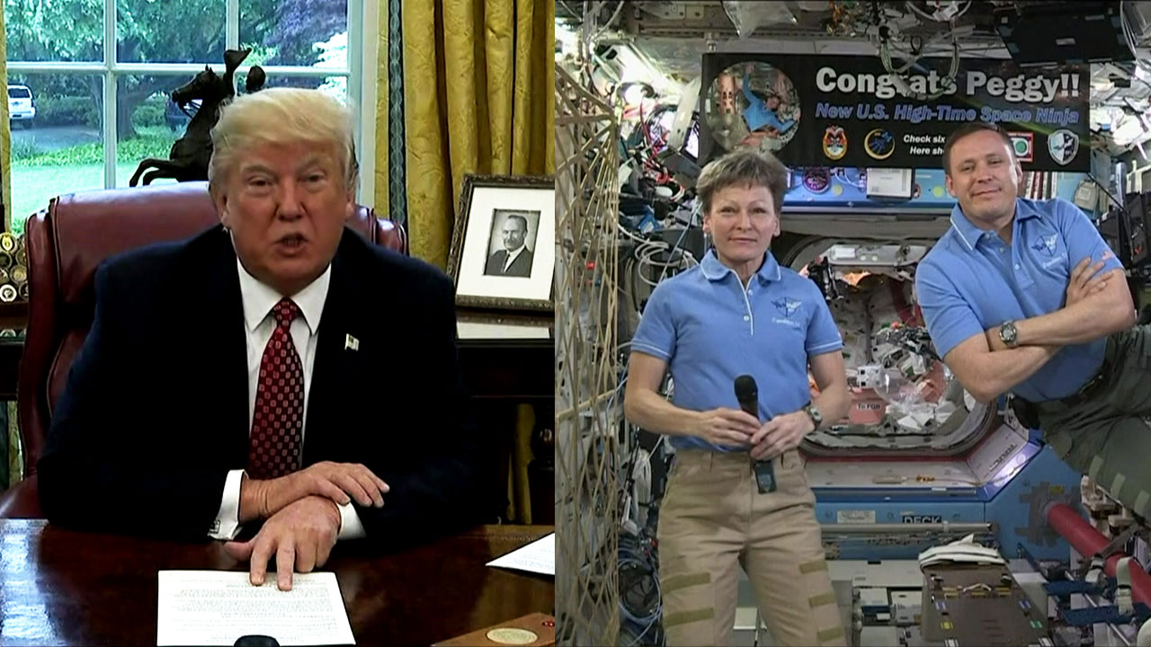 트럼프, 최장체류 여성 우주인과 통화..."내 임기에 화성탐사"