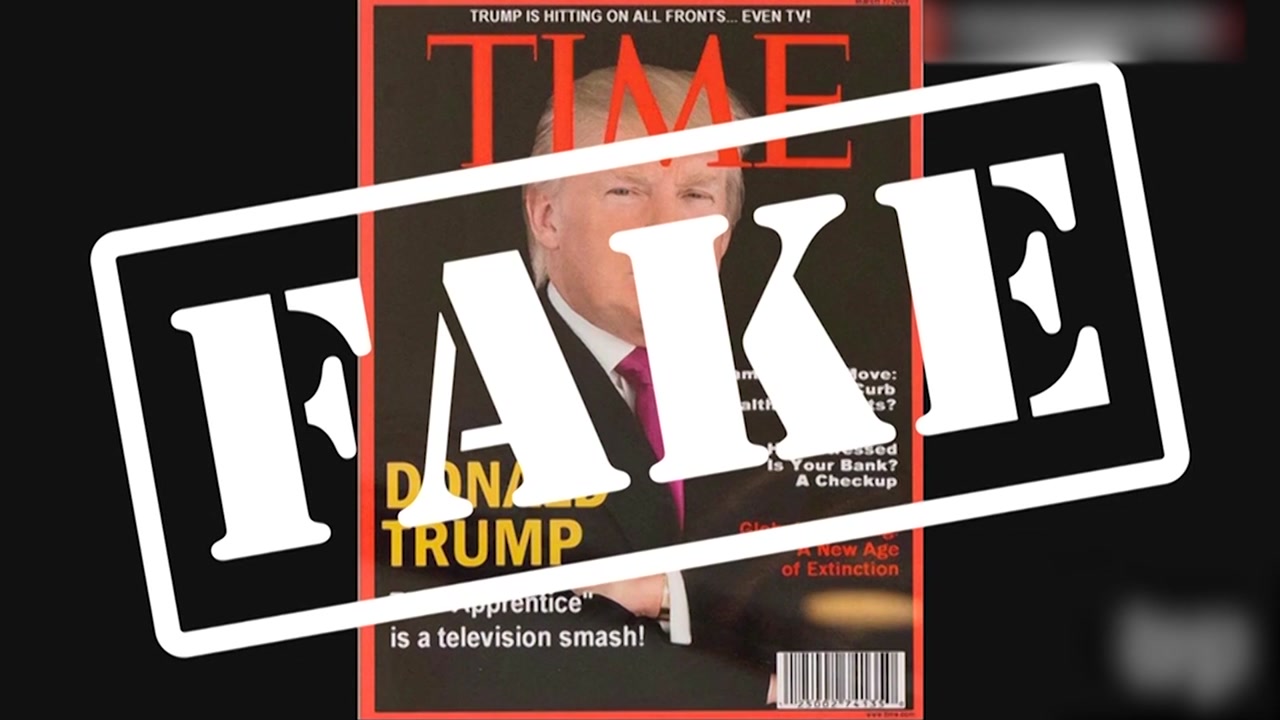 '가짜 뉴스' 맹공 트럼프, 가짜 타임지 표지로 망신