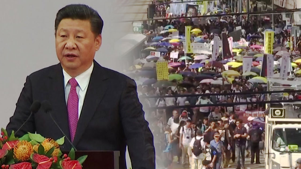 시진핑, 홍콩 민주화 요구 경고...수천 명 시위 참가