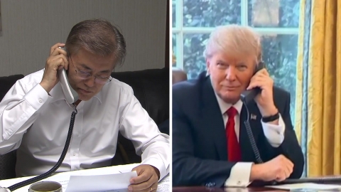  문재인 대통령, 美 트럼프와 '北 미사일' 곧 전화 통화