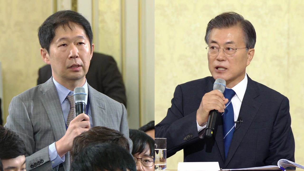 NHK '위안부 문제' 질문에, 文 "한일회담으로 위안부 해결 주장 옳지 않아"