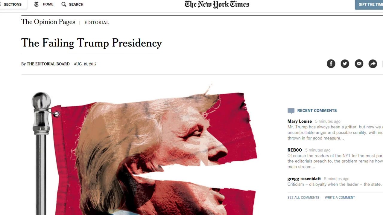 NYT "망해가는 트럼프"...사실상 탄핵 촉구