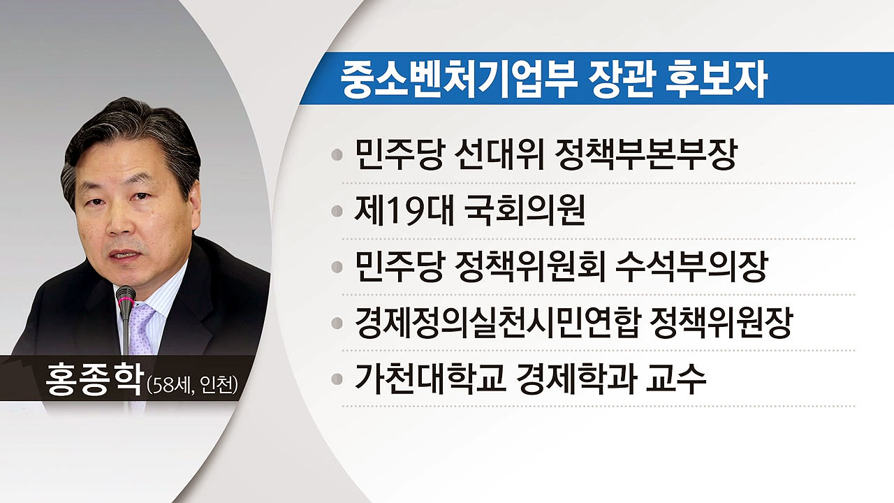중소벤처기업부 장관 후보자에 홍종학 전 의원