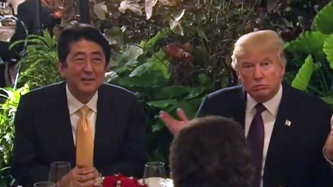 "아베, 트럼프와 도쿄 철판구이집서 저녁"