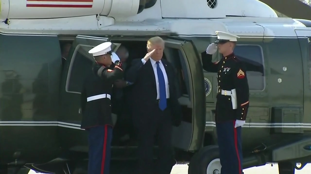 [현장영상] 트럼프 美 대통령, 평택 미군기지 도착