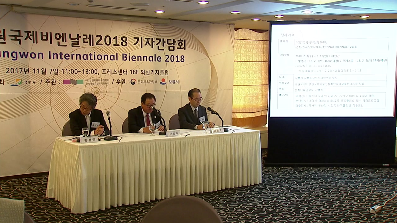 문화올림픽 '강원비엔날레' 내년 2월3일 개막