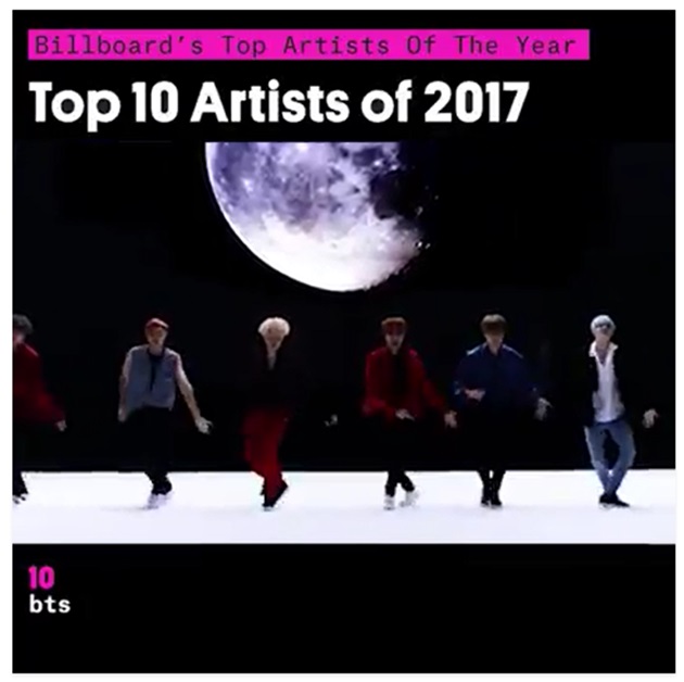 방탄소년단, 美 빌보드 선정 '2017 톱 아티스트 10위'