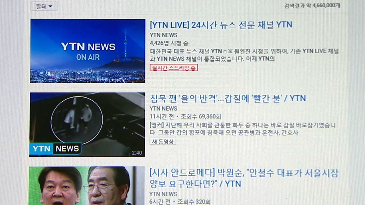 YTN, 지난해 유튜브 국내 언론 보도 영상 조회수 1위