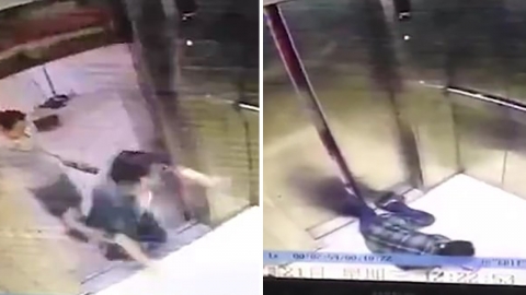 스마트폰 보다가 엘리베이터 문에 끼어 다리 절단