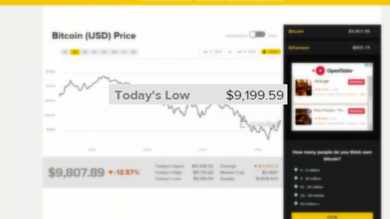 비트코인, 한때 만 달러 붕괴...