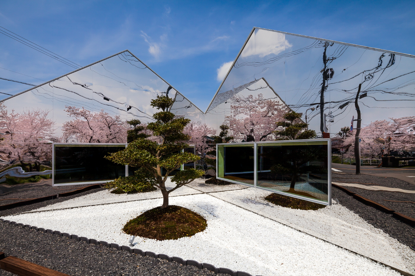〔안정원의 건축 칼럼〕 벚꽃나무 길의 풍경을 거울 반사로 확장시킨 집 미러하우스 1