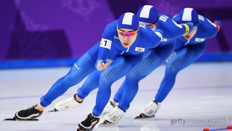  스피드스케이팅 남자 팀 추월 '은메달' 획득
