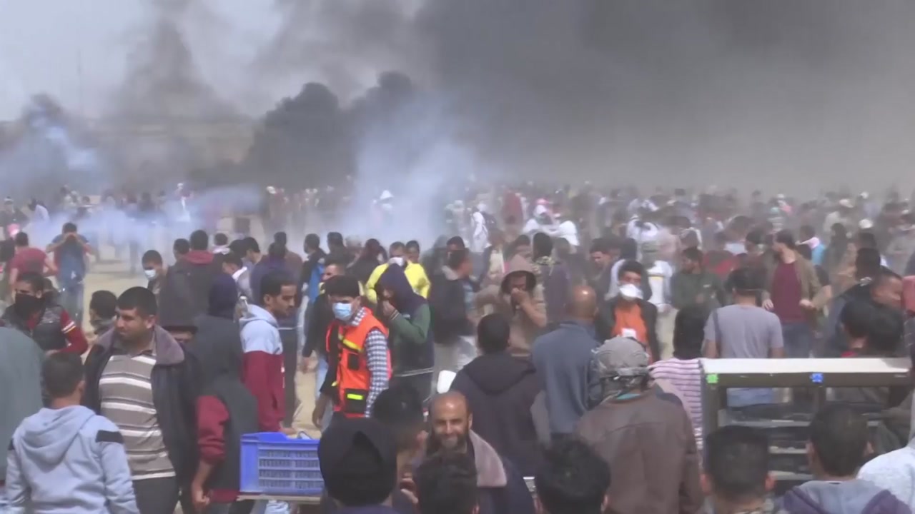 가자지구 팔레스타인 시위대 4명 사망·100명 부상