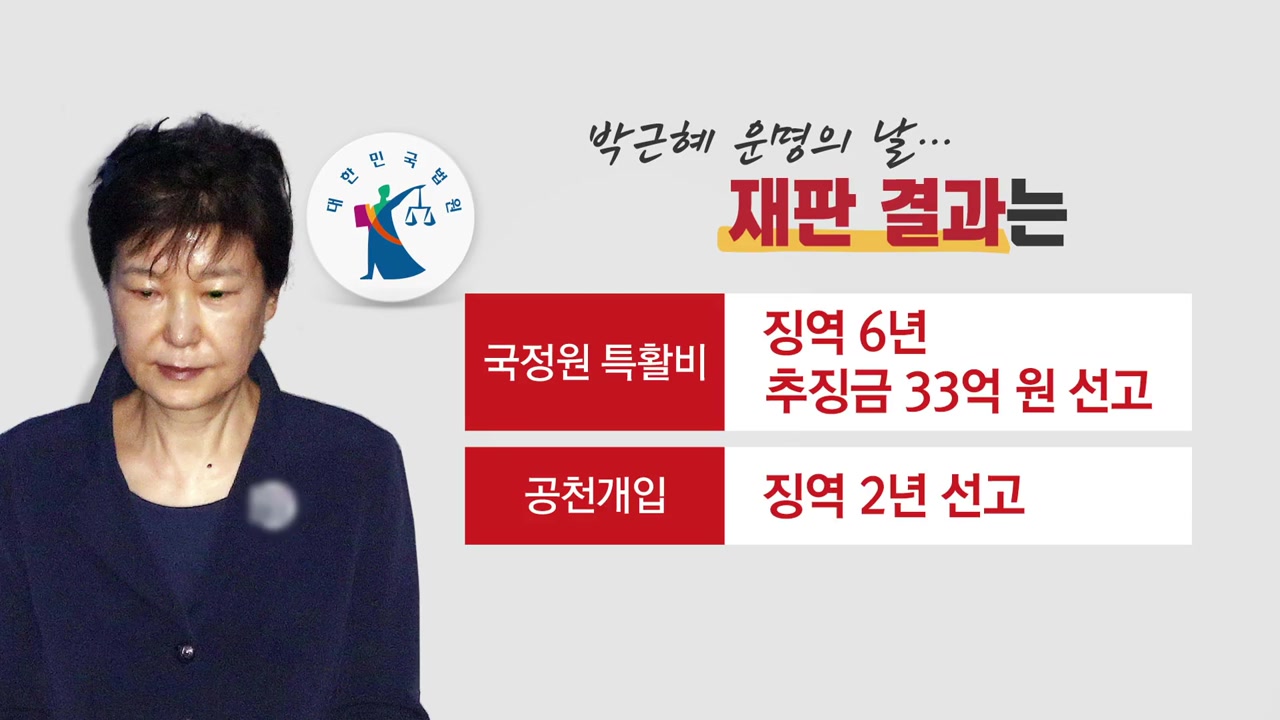 '1일 2재판' 박 전 대통령, 징역 32년으로 늘어나