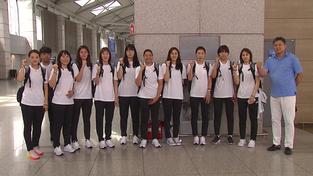 여자농구·조정 단일팀, 결전지 인도네시아로 출국