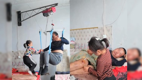 교통사고 후 하반신 마비에 아내는 떠나... 아버지 돌보는 6살 소녀