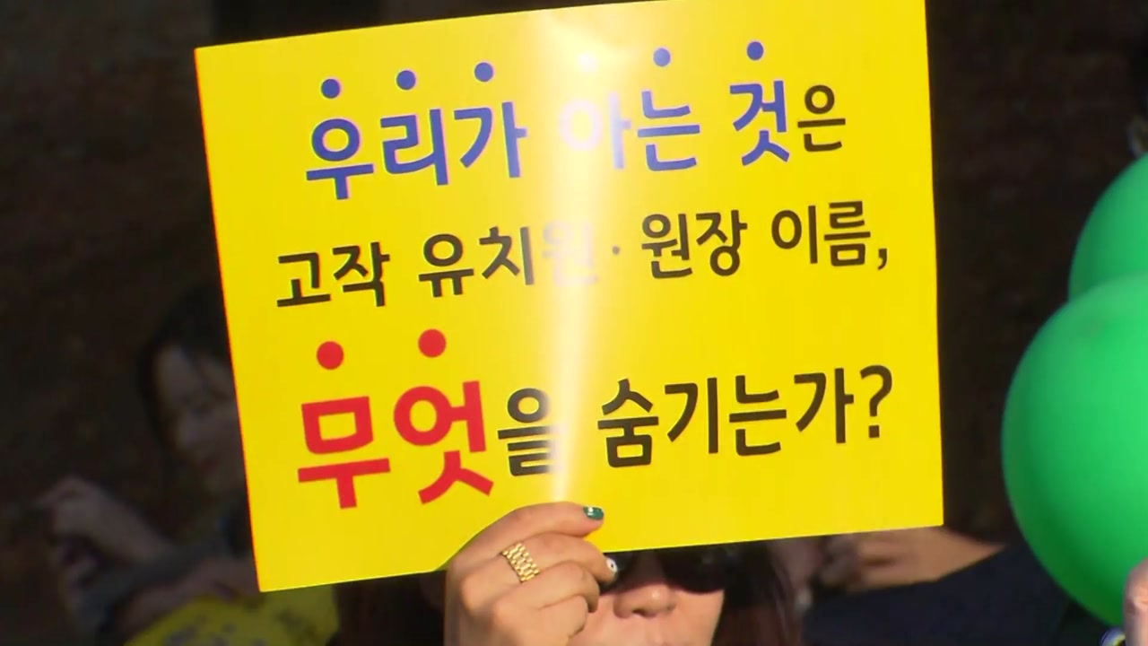 동탄 학부모, 유치원 비리 규탄 집회..."투명성 강화해야"