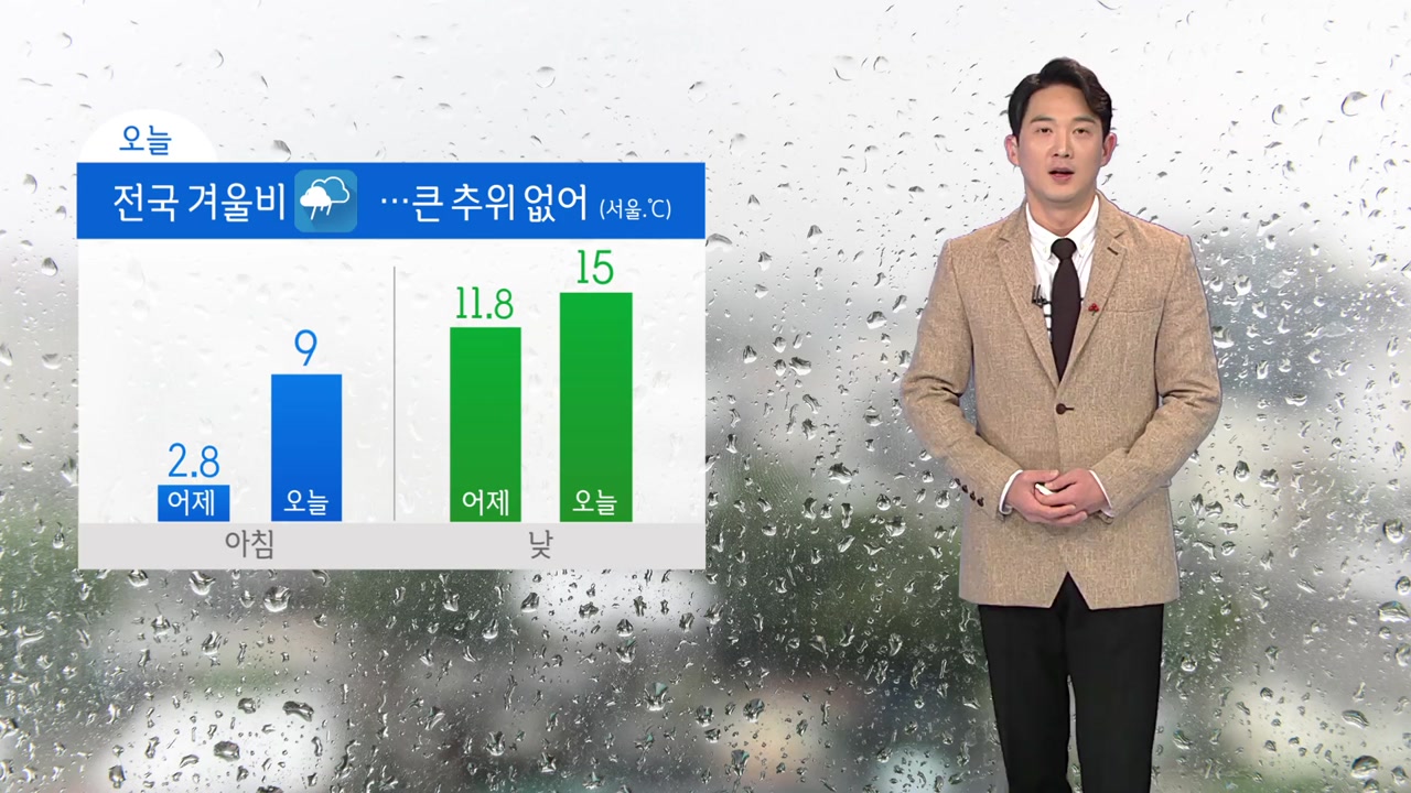 [날씨] 큰 추위 없지만 전국 겨울비...오후부터 그쳐