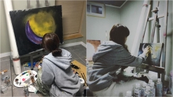 구하라, 활동 재개 후 근황…그림 작업에 열중 구하라, 활동 재개 후 근황…그림 작업에 열중