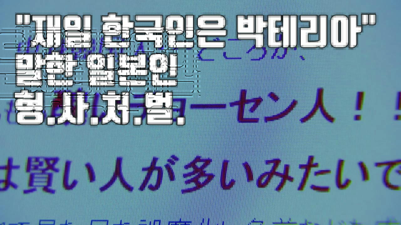 [자막뉴스] "재일 한국인은 박테리아 같다"...혐한 글에 첫 형사처벌