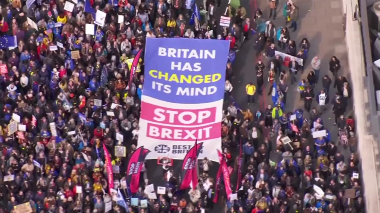 英런던서 수십만명 브렉시트 반대 행진