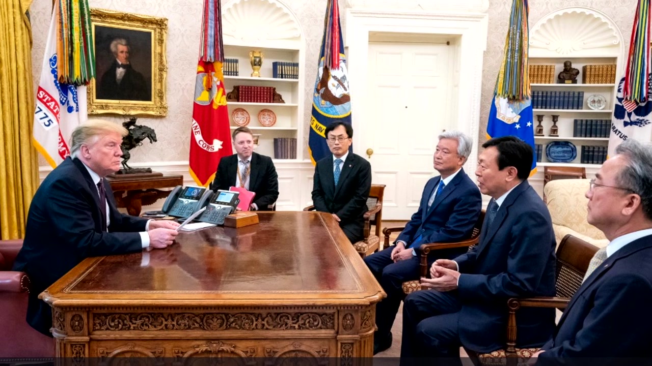 트럼프, 신동빈 면담..."한국은 훌륭한 파트너"
