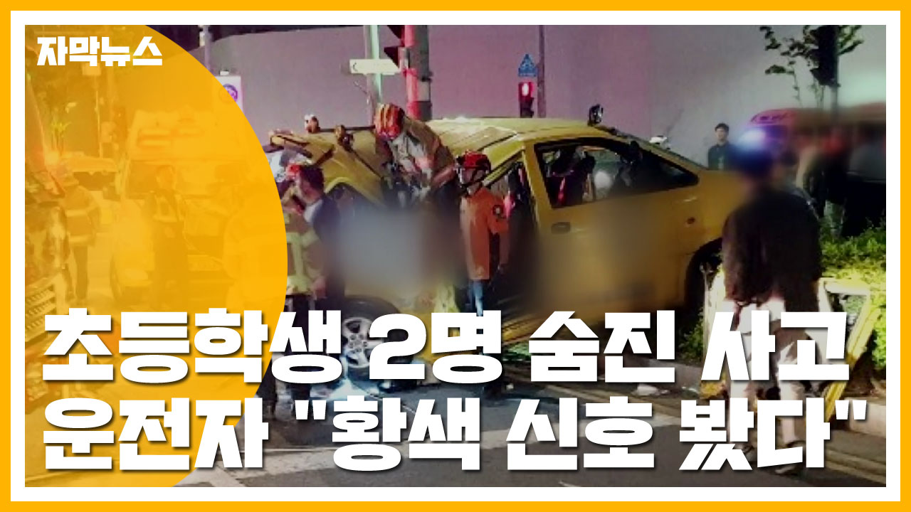 [자막뉴스] 초등학생 2명 숨진 사고...운전자 "황색 신호 봤다"