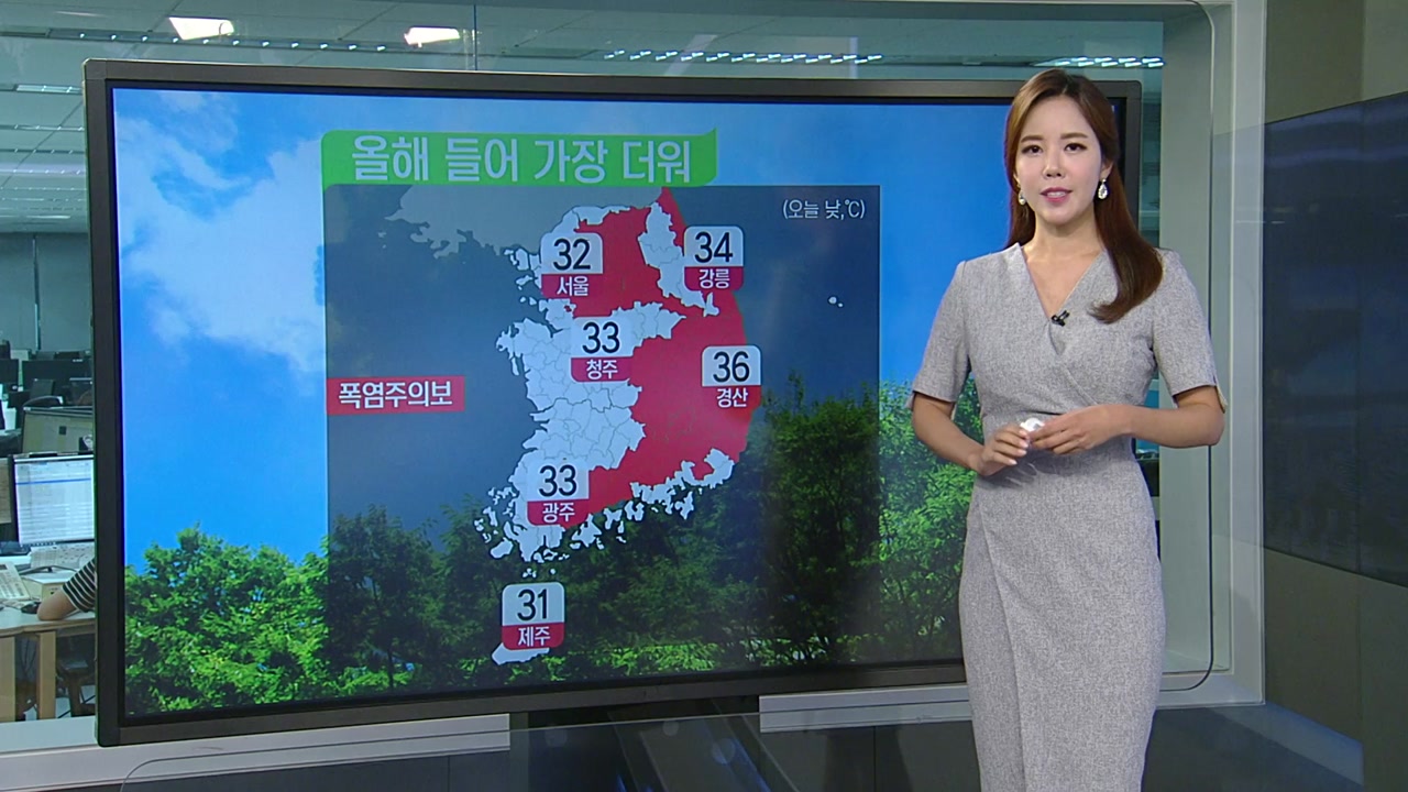 [날씨] 올해 들어 가장 더워, 서울 32도...곳곳 폭염주의보