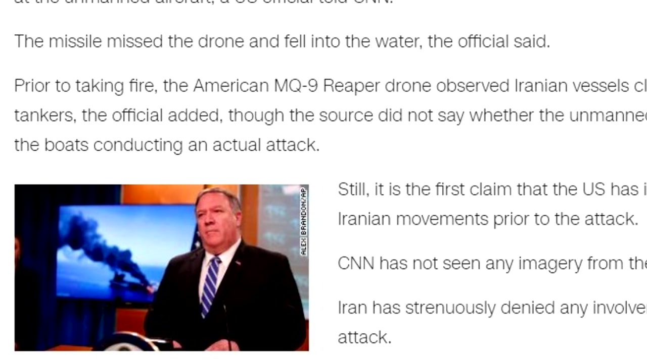 CNN "이란, 유조선 피격 전 美 드론 공격"